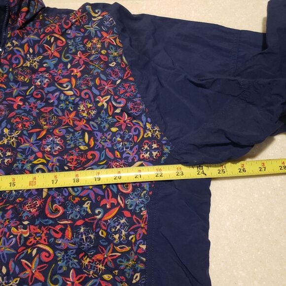 Vintage Women’s Nike Floral AOP Windbreaker 90s  Full Zip RARE Over-sized 6/8 - Picture 8 of 9
